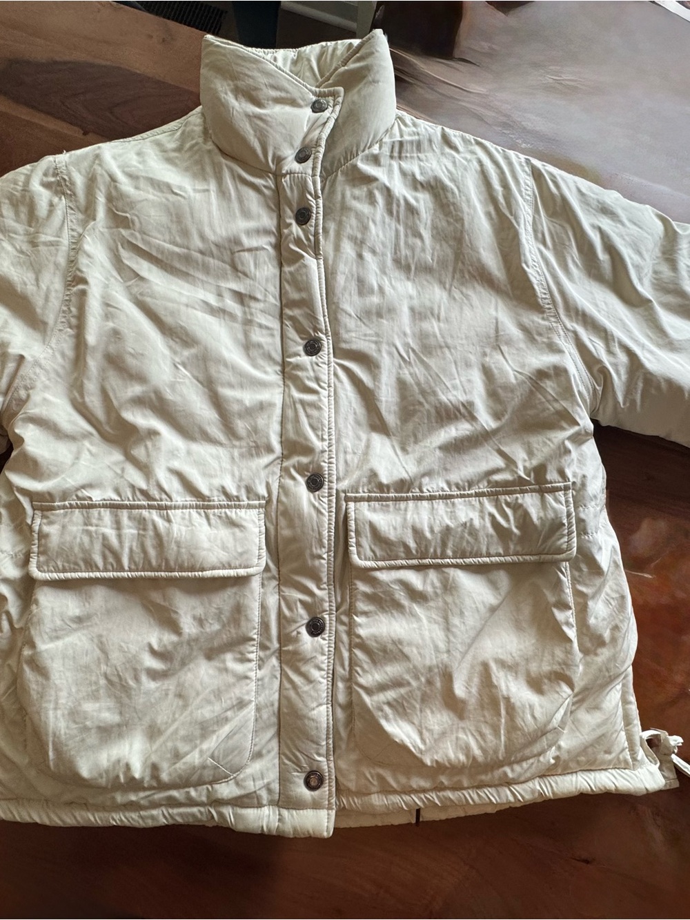 We The Free (Free People) Cream “Big Energy” Puffer with High Collar